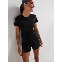 Under Armour Women/'s Vanish Seamless Short Sleeve T-Shirt, Black/Steel/Steel, L