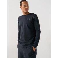 Under Armour Men/'s Sportstyle Left Chest Long Sleeve, Moisture-Wicking Men/'s Long-Sleeve Top, Comfortable and Fast-Drying Sportswear,Black / / Pitch Gray,XXL