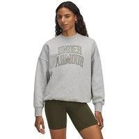 Under Armour Womens Rival Fleece OS Crew Sweater Halo Gray 14