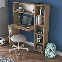 17 Stories Desk Dghin, Multipurpose desk, Office table for PC, Work plan, 113x40h142 cm, Oak Oak