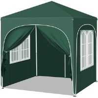 Dakota Fields Gazebo, folding gazebo 2 x 2m, with 4 side walls, party tent water-repellent UV protection 50+, height-adjustable garden gazebo, with carrying bag, fo Green 200cm W X 200cm D