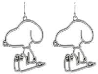 Disney -Silver Plated Hollow Snoopy Drop Earrings NEW