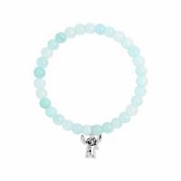 Disney SILVER PLATED STITCH LIGHT BLUE BEADS EXPANDER BRACELET