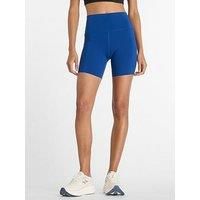 New Balance Womens Running Sleek Pocket High Rise 6Inch Bike Shorts - Blue