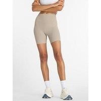 New Balance Womens Training Ribbed High Rise 6Inch Bike Shorts - Beige
