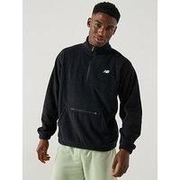 New Balance Mens Polar Fleece 1/2 Zip - Black