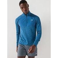 New Balance Mens Running Athletics Heat Grid 1/2 Zip Top - Blue