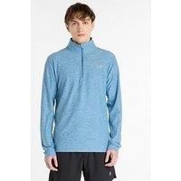New Balance Mens Training Space Dye 1/4 Zip - Blue
