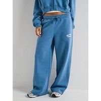 New Balance Womens Heritage Fleece Wide Leg Pant - Blue