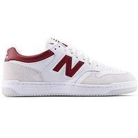 New Balance Unisex 480 Trainers - White/Burgundy
