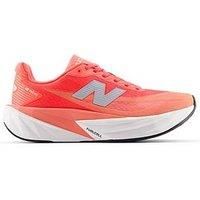 New Balance Women/'s FuelCell Rebel V5 Running Shoe, Urgent Red/White/Silver Metallic, 7 UK