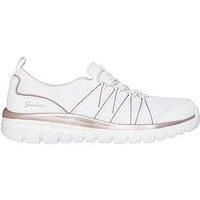 Skechers Women/'s Graceful Purecrush Sneaker, White Rose Gold Knit, 8 UK