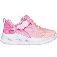 Skechers Lighted Gore and Strap Sneaker W Ombr Light Up Pink 8 UK Child