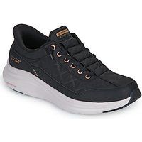 Skechers Women/'s Contour Foam Golden Hour Sneaker, Black Mesh/Duraleather/Leather/Rose Gold Trim, 4 UK