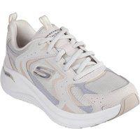 Skechers Women/'s Arch Fit 2.0 Vintage Luxe Sneaker, Natural Leather/Mesh/Gray Trim, 7 UK
