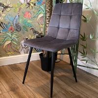 Fairmont Park Set of 2 Fabric Dining Chair Grey 89cm H X 44cm W X 46cm D