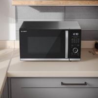 Ivy Bronx 25L 900W Jog Dial Flatbed Microwave with Grill Black Black 28.8cm H X 49.0cm W X 41.1cm D