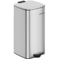 Metro Clerfont Step On Trash Can - Metallic Silver 54.4cm H x 34cm W x 28.5cm D