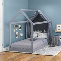 Harriet Bee Bed Frame Grey 150cm H X 96cm W X 195cm L