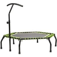 Freeport Park Hexagon Backyard Trampoline Black/Green 123cm H X 122cm W X 110cm D