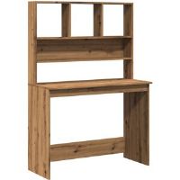 17 Stories Desk With Shelves 102X45x148 Cm Engineered Wood Artisan Oak 148cm H X 102cm W X 45cm D
