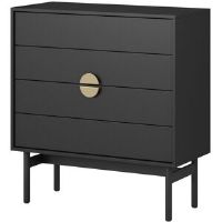Latitude Run Anvitha Chest of Drawers, 85.5 cm Black 91.9cm H X 85.5cm W X 38cm D