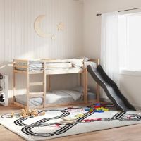 Harriet Bee Kids Bunk Bed with Trundle Natural Single (90 x 190 cm)