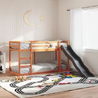 Harriet Bee Kids Bunk Bed with Trundle Wax Brown Single (90 x 200 cm)