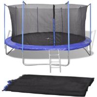 Freeport Park Round Trampoline Net Using 8 Poles Black 180cm H x 426cm W x 426cm D