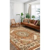 Langley Street Zofia Oriental Machine Woven Area Rug Brown;Ivory;Orange Rectangle 240 x 340cm