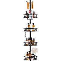 Belfry Bathroom Rustproof Corner Shower Caddy Tension Pole Silver