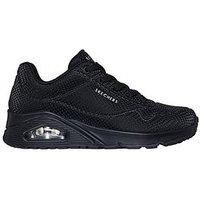 Skechers Women/'s Uno-Shiny Scale Sneaker, Black/Black, 4 UK