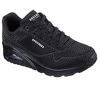 Skechers Women/'s Uno-Shiny Scale Sneaker, Black/Black, 7 UK