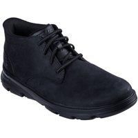 Skechers Arch Fit Garza Ridley Leather Men's Black Ankle Boots
