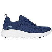 Skechers Squad Chaos Slip On Slip Resistant Knit Bungee Trainer - Navy