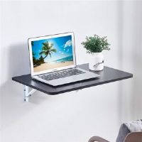 17 Stories Wall Mounted Folding Laptop Table With Metal Stand Black 10cm W X 10cm D