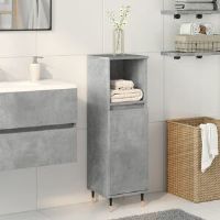 17 Stories Bathroom Cabinet Concrete Grey 30X30x100 Cm Engineered Wood Concrete Grey 100cm H X 30cm W X 30cm D