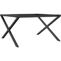 Borough Wharf Chetna Coffee Table Legs X-Frame Steel Black 43cm H x 80cm W x 70cm D