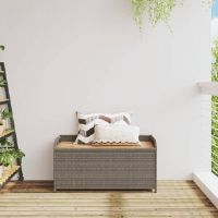 17 Stories Glenam Rattan Storage Bench Brown;Grey 52cm H X 100cm W X 50cm D