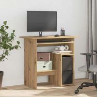 17 Stories Desk Engineered Wood Artisan Oak 74cm H X 80cm W X 45cm D