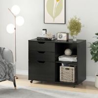 Alpen Home Dinton 81cm Wide 3 -Drawer File Cabinet Black 25.98cm H X 81cm W X 15.75cm D
