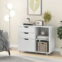 Alpen Home Dinton 81cm Wide 3 -Drawer File Cabinet White 25.98cm H X 81cm W X 15.75cm D