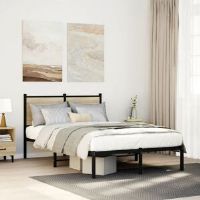 Borough Wharf Metal Bed Frame Without Mattress Sonoma Oak Small Double Begie/ White 91.5" H x 125" W x 207" D