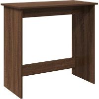 17 Stories Desk White 80X40x75 Cm Engineered Wood Brown Oak