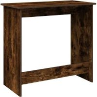 17 Stories Desk White 80X40x75 Cm Engineered Wood Smoked Oak