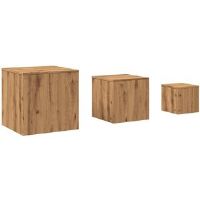 Alpen Home Side Tables 3 pcs Engineered Wood Artisan Oak/Artisan Oak 45cm H X 45cm W X 45cm D