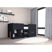 Isabelle & Max Hylton Single (3') Mate's & Captain's Daybed with Shelves Dark Grey