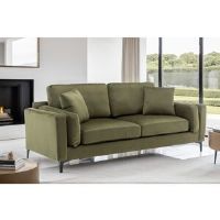Fairmont Park Velvet Sofa Sage Green 85cm H X 206cm W X 90cm D