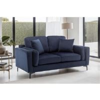 Fairmont Park Velvet Sofa Navy Blue 85cm H X 166cm W X 90cm D