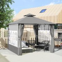 Dakota Fields Gazebo Light Grey 297cm W X 297cm D X 285cm H